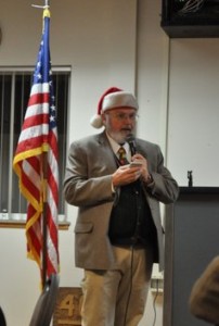 "Santa" Rich Wersinger recites "Twas the Night Before Christmas" at chapter Christmas Scholarship Social