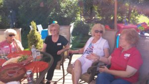 September 2016 Barbecue (L-R) Kay DeRoos, Marilyn Casteel, Terry Whisenant, and President Evelyn Brady