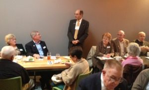 Clark County Auditor, Greg Kimsey, addresses chapter members at October 20 business lunch.